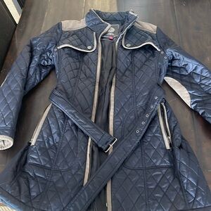 Vince Camuto Navy and Gray Quilted Puffer Jacket